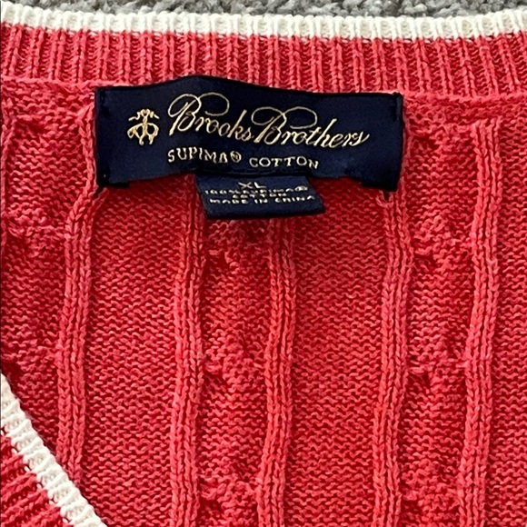 Brooks Brothers V-Neck Coral Sweater Vest - Picture 3 of 5